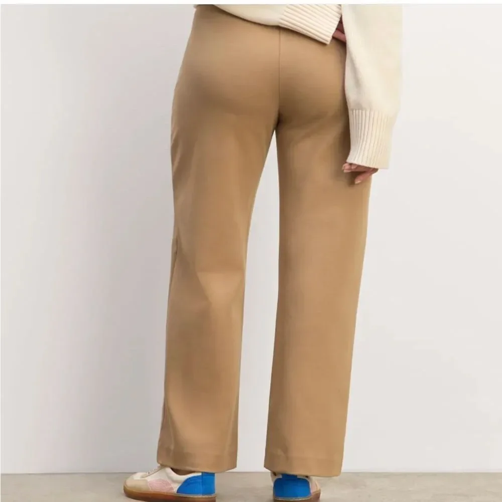 Everlane, the dream trouser Wide-Leg Ponte Pants in Camel